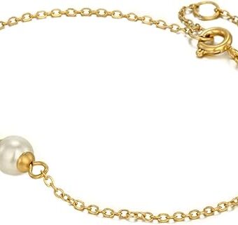 SISGEM 14kt Gold Pearl Anklets for Women, 7mm Quality Freshwater Pearl Foot Ankle Bracelet Jewelry Anniversary Birthday Presents for Wife,...