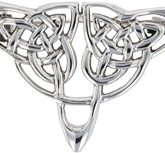 Sterling Silver Celtic Triangle Knot Brooch Pin