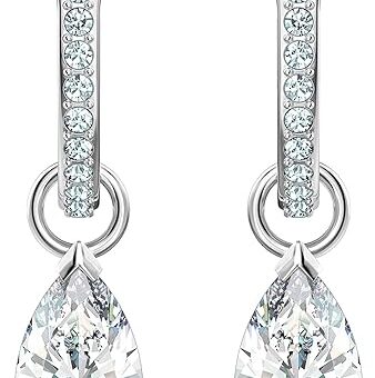 Swarovski Attract Necklace, Earring, and Bracelet Crystal Jewelry Collection, Rhodium Tone Finish