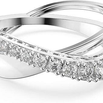 SWAROVSKI Twist Crystal Ring Jewelry Collection, Rhodium Tone Finish