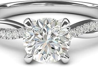 THELANDA Sterling Silver 4-Prong Petite Twisted Vine Simulated 1.0 CT Diamond Or Moissanite Engagement Ring Promise Bridal Ring