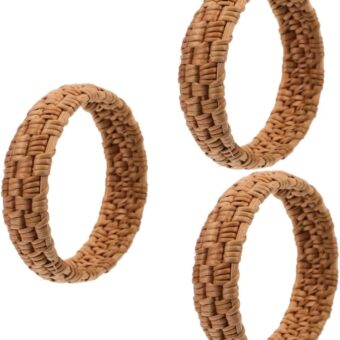 VALICLUD 3pcs Rattan Bracelet Bangle Jewelry Wrist Bangle Wicker Bangle Bangles for Women Rattan Bangle for Women Summer Bracelets Chunky Bracelet...