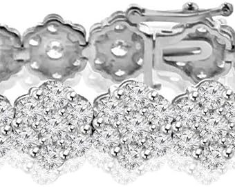 10.65 ct Ladies Round Cut Diamond Tennis Bracelet in (Color G Clarity SI-1) in 14 Kt White Gold