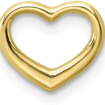 10K Yellow Gold Small Charm Pendant, Mini Floating Heart, High Polish