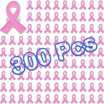 12/25/50/100/200/300/400 Pieces Breast Cancer Pins Breast Cancer Awareness Bulk Items Pink Hope Ribbon Lapel Pins Enamel Jewelry Brooches Pins for...