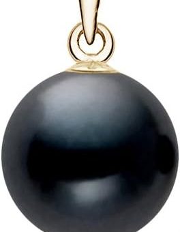 14k Gold AAAA Quality Japanese Black Akoya Cultured Pearl Pendant for Women