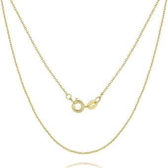 14K Gold Necklace for Women & Mens Necklace 14K Gold Chain for Women Mens Chain Elegant Dainty Gold Necklace thin Cable Chain Necklace Chains 1mm...