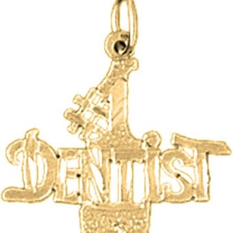 14K Yellow Gold #1 Dentist Pendant