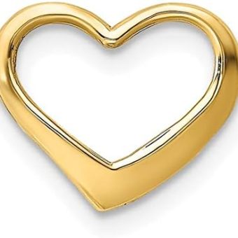 14k Yellow Gold Hearts Charm Slide Pendant, Mini Floating Heart