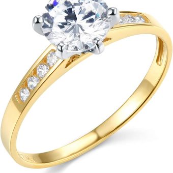 14k Yellow OR White Gold SOLID Wedding Engagement Ring