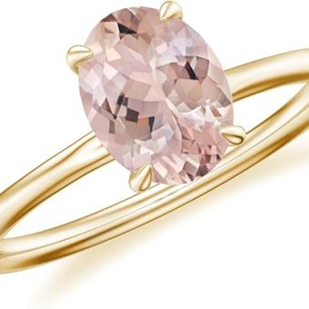 1.5 CT Oval Shaped Morganite Solitaire Ring for Women in Sterling Silver/Gold Plated| 8x6mm Birthstone, Birthday, Engagement, Anniversary, Wedding...