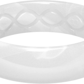 Groove Life Solid Thin Silicone Ring - Breathable Rubber Wedding Rings for Women, Lifetime Coverage, Unique Design, Comfort Fit Ring