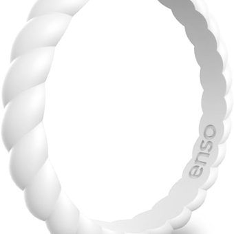 Enso Rings Stackable Braided Silicone Wedding Ring – Hypoallergenic Unisex Stackable Wedding Band – Comfortable Minimalist Band – 2.5mm Wide, .8mm Thick