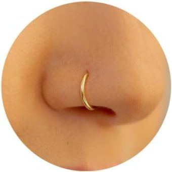 Ldurian Hypoallergenic Nose Ring Hoops - Surgical Steel Septum Cartilage Ring - 20G 18G 16G 14G Diameter 5mm to 16mm Body Piercing Lip Rings Jewelry