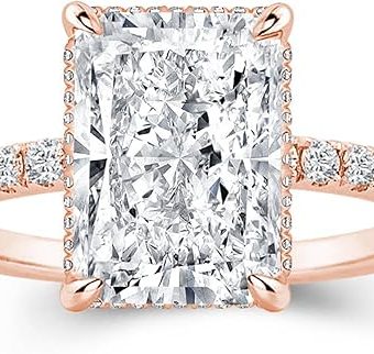 3.5/7.0ct Radiant Cut Engagement Ring,Simulated Diamond Promise Ring for Women in 925 Sterling Silver