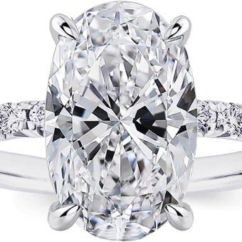 3.5CT Oval Cut Engagement Rings for Women,Simulated Diamond Ring,925 Sterling Silver 18K Yellow/White Gold Plated Promise Ring