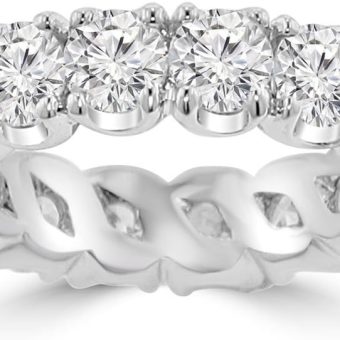 4.00 ct Ladies Round Cut Diamond Eternity Wedding Band Ring in Platinum