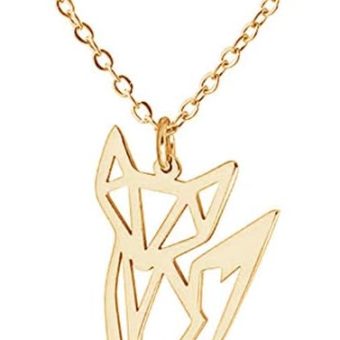 AOCHEE Fox Necklace Rose Gold Fox Origami Necklace Fox Pendant Necklace for Women Animal Jewelry