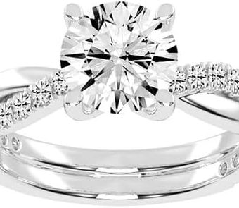 Twisted Style Round Cut Solitaire Lab Grown Diamond Engagement Anniversary Wedding Ring In 14K Gold Platinium for Women (1-5 Ct, F-G Color, VS1-VS2 Clarity) IGI Certified