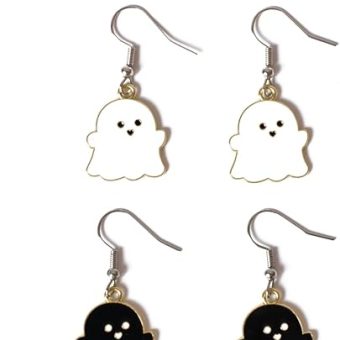 4pcs Cute Ghost Earrings Halloween Jewelry for Women Fashion Halloween Jewelry Gift Party Jewelry Accessories