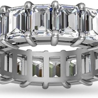 5.00 ct Emerald Cut Diamond Eternity Wedding Band Ring in 14 kt White Gold