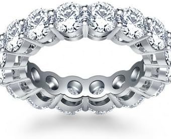 5.00 ct Ladies Round Cut Diamond Eternity Wedding Band in 14 kt White Gold