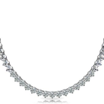 5.00 Ct Ladies Round Cut Diamond Tennis Necklace in 14 Kt White Gold