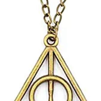 Joyplancraft Vintage Potter Necklace, Retro Bronze Deathly Hallows Pendant Necklace, so Cute and Lovely Necklace,fashion Jewelry,friend Gift