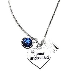 Personalized Junior Bridesmaid Charm Necklace, Customized Jr Bridesmaid Jewelry, Wedding Party Gift For Bridesmaids