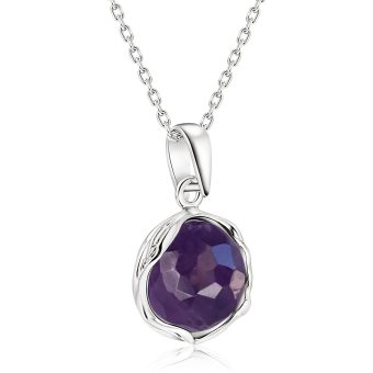 Amethyst Necklaces for Women Silver - Amethyst Pendant - 925 Sterling Silver February Birthstone Necklace - Dainty Necklace for Women