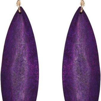 Bohemian Geometric Natural Wooden Earrings Dangle Lightweight Teardrop African Ethnic Statement Drop Earrings for Women