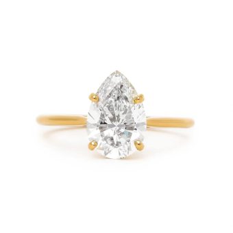 1/2/3 CT Pear Shaped Moissanite Engagement Ring for Women Wedding/Bridal Set Solitaire Dainty Minimalist 925 Silver 10K 14K 18K White Yellow Rose Gold Anniversary Promise Gift For Her