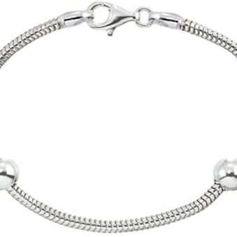 Zable Sterling Silver Starter Bracelet with 2 Smart Beads