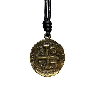 Vintage Design Roman Coin Cross Pendant Necklace - Medallion for Women and Men, Demon Protection, Lucky Charm for Wellness And Success, Good Fortune, Antique Jewelry, Viking Accessories (Antique Gold)