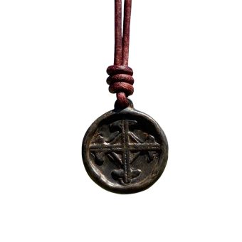 Serenity Prayer Men Necklace - Medallion Rustic, Coin, Silver Cross Charm, Women Gold Pendant, Mens Gifts, God Faith, Religious Jewelry, Catholic Accessories, Best Friend Gift, Mother (Rustic Brown)