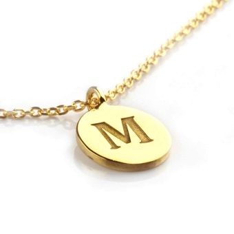 Elegant jewel box Women Custom Initial necklace in solid gold 9k,14k&18k, Letter disc pendant, Personalised Monogram necklace for women, Bridesmaids gift, Gift for her, Tiny disc 8mm