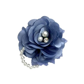 Kokoma Elegant Peony Flower Brooch Pin for Women Lady Fabric Flower Pearl Brooch Lapel Pins for Wedding Bohemia Dress Suit Ceremony Clothes Accessories Jewelry (Blue)