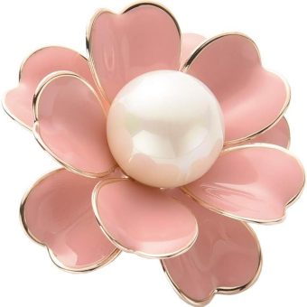 Women's Flower Pearl Enamel Brooch Pins for Ladies Jewelry