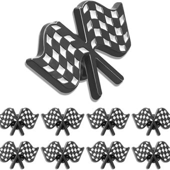 6/12/50/100pcs Racing Flag Pin Enamel Black and White Checkerboard brooch Fun Jewelry Gift Souvenir for men women Festival Hat Bag Suit Dress