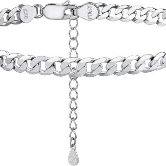 PROSILVER 925 Sterling Silver Ankle Bracelets For Women, Stylish Chain Anklets, Summer Beach Jewelry, 8.6-10.6 Inch Adjustable, Come with Box