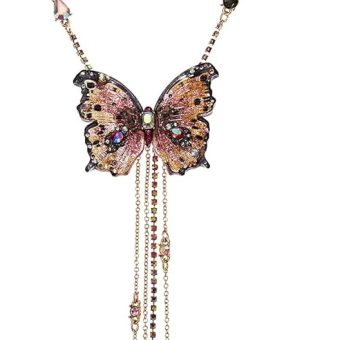 Betsey Johnson Gold Butterfly Y-Shaped Necklace