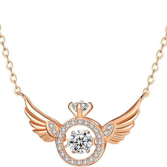 Elegant Necklace Jewelry Wingss Gift Angel Heartbeat Smart Trend Necklace Fashion Clavicle Necklaces & Pendants (Gold, One Size)