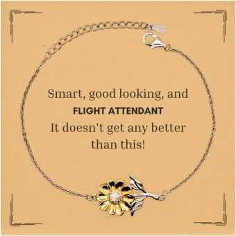 Flight Attendant Sunflower Bracelet - Smart and Stylish Jewelry for Women in Aviation, Perfect Idea Gifts for the Holidays and Special Occasions