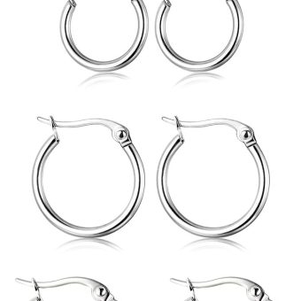 ORAZIO 4 Pairs Stainless Steel Hoop Earrings Set Cute Huggie Earrings for Women,10MM-20MM