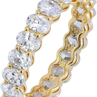 Amazon Essentials 14K Gold Plated Cubic Zirconia Stackable Statement Ring