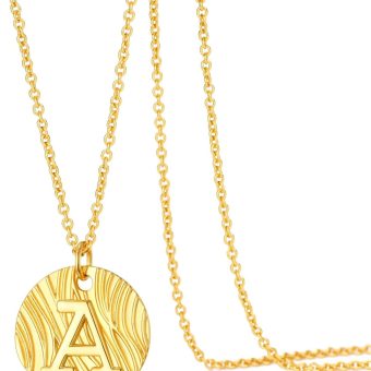 Dainty Initial Necklace - 14K Gold Plated Letter Necklace,Coin Initial Gold Necklaces for Women