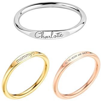 Custom Name Ring for Women Christmas Gift Personalized Gift Mom Stacking Dainty Engraved Matching Friend Bridesmaids Promise Grandma - RF1-D