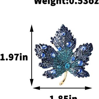 Maple leaf brooch for women, colorful maple leaf jewelry, diamond encrusted maple leaf pin