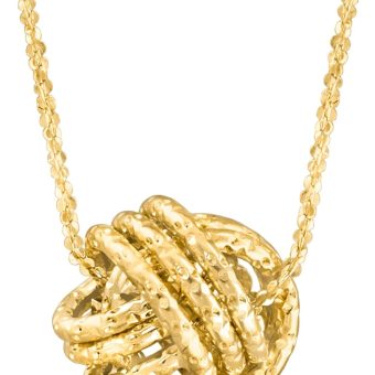 Ross-Simons Italian 14kt Yellow Gold Textured Love Knot Necklace