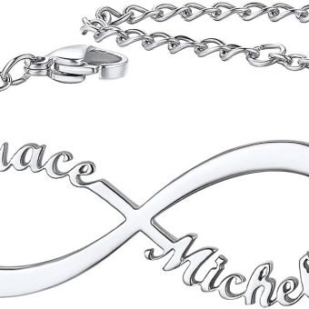 FindChic Custom Name Ankle Bracelets for Women Girls Infinity Anklet with 1 2 3 4 Names Stainless Steel/18K Gold Plated 6.5'' to 10.5'' Length Personalized Foot Jewelry Gift for Her, Send Gift Box